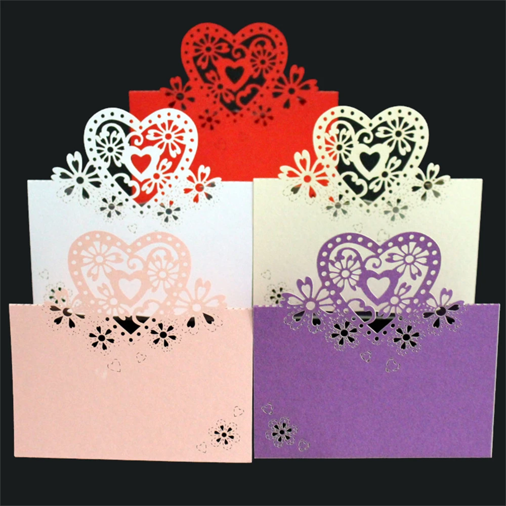 200pcs Wedding Party Love Heart Table Name Place Cards