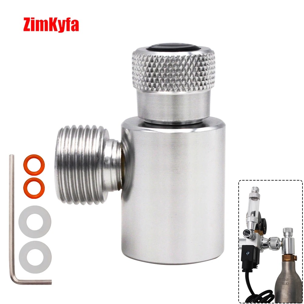 Soda Metal Filling Adapter W21.8-14 to Tr21-4 CO2 Gas Cylinder Tank Adaptor Connector Kit For Aquarium Homebrew Regulator