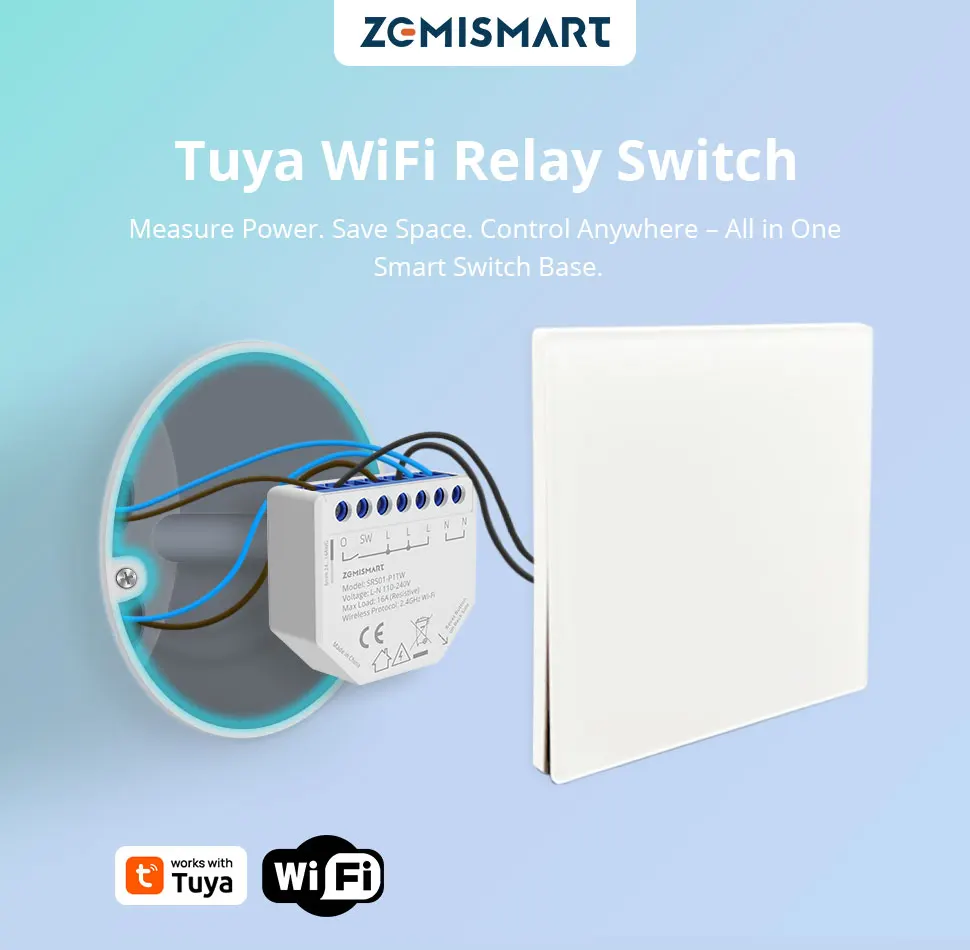 Mini WiFi Smart Relay Switch 1 Channel 2 Channels with Power Monitor Neutral Wir