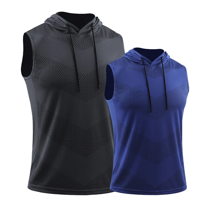 

Running Vest Men Breathable Sportswear Mesh Air Sleeveless Tops Compression Hoodies Bodybuilding Shirts Male Training Jerseys