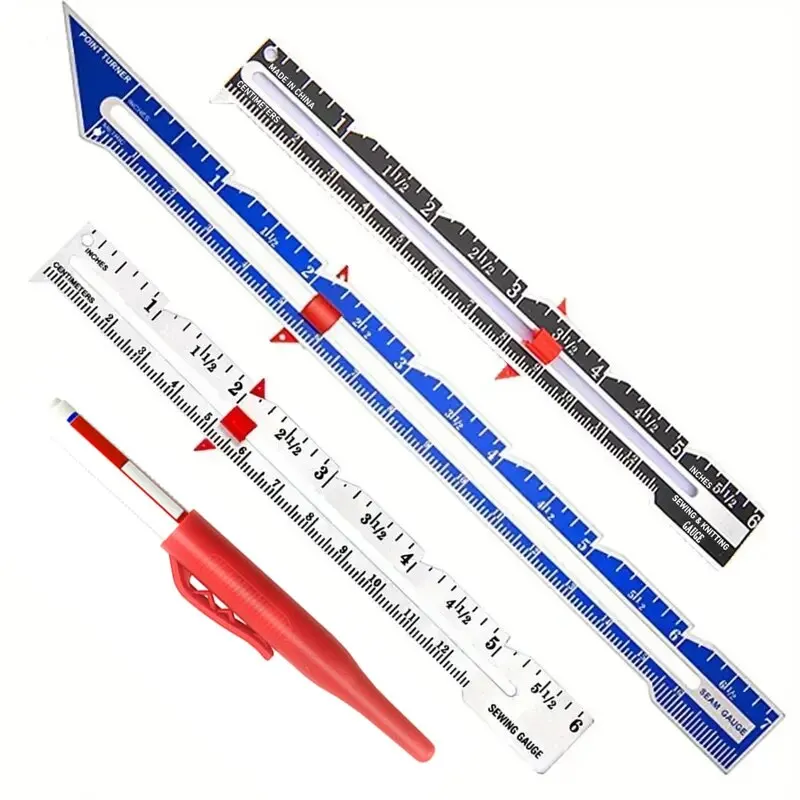 솔기 여유 가장자리 설정 눈금자 수동 DIY 패치워크 단추 거리 평행선 슬라이딩 게이지, 바느질 측정 도구 퀼팅