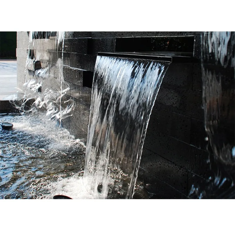 아크릴 시어 디센트 워터폴 월 분수 LED 라이트 워터 블레이드 캐스케이드 수영장 스파 정원 조경 디자인용