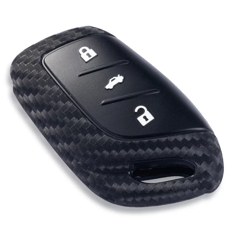 Carbon Fiber Style Silicone Car Key Cover Case