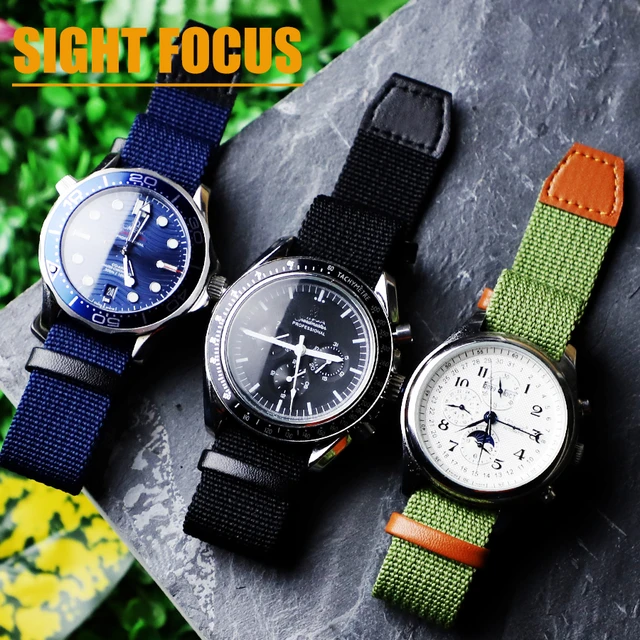 20mm 22mm Quick Release Canvas Watchband for Omega X Swatch Seiko Outdoor  Sports Nylon Strap Men Women Bracelet Black Blue Green - AliExpress