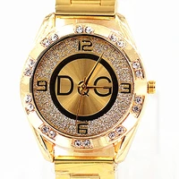 2022 Fashion Luxury Watch DQG Crystal Damski Zegarek kwarcowy złoty srebrny ze stali nierdzewnej sukienka damska Zegarek Damski 1