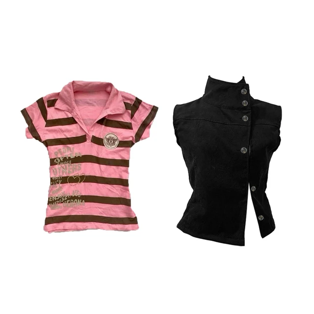 Chemise Y2K pour femmes, décontractée, col rabattu, boutons, Hip Hop, gothique, esthétique, Streetwear 1