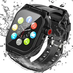 Waterproof Silicone Sport Case + Strap for 45mm series 78 (Black)