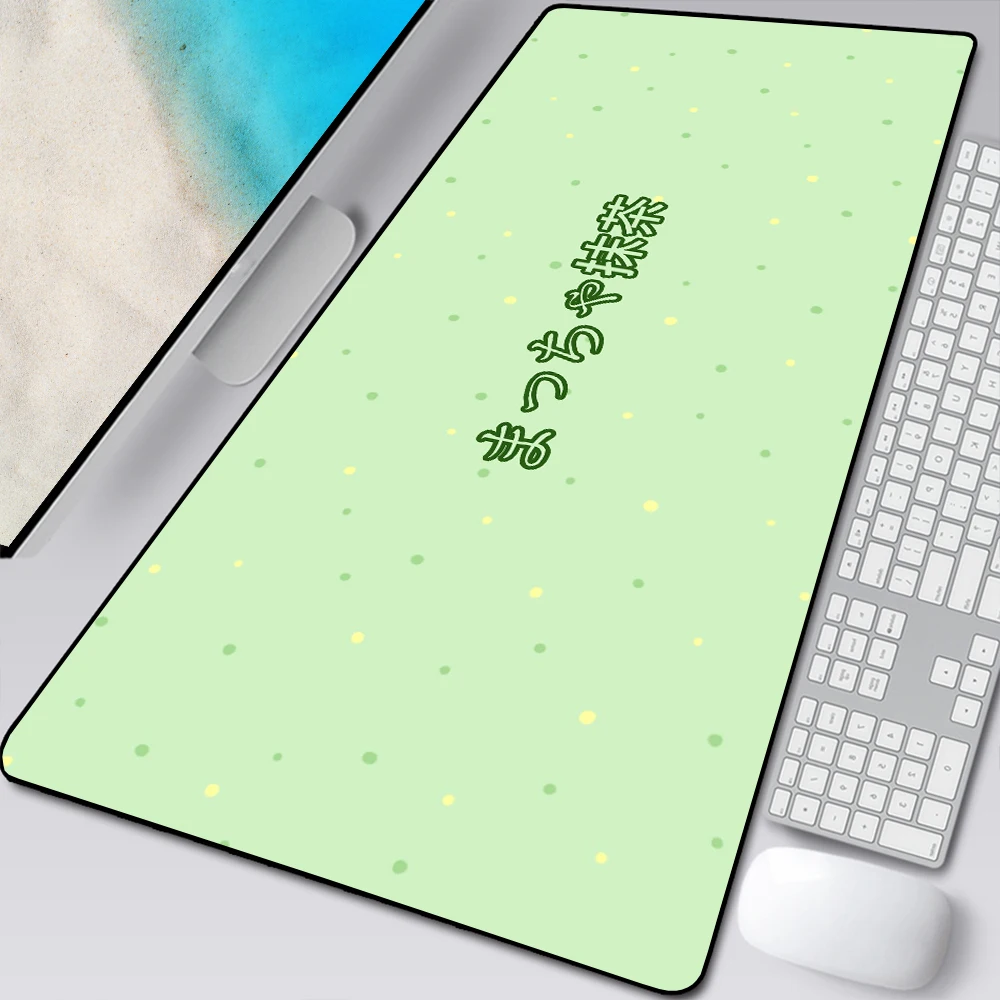 Cute Anime Mouse Pad Mause Mat Cha Green Office Desk Mat Computer Desk Mat Mousepad Kawaii Accessori Per Ufficio Pc Table Rug Xxl