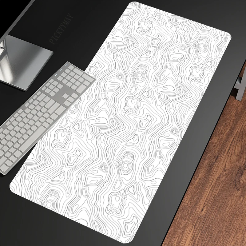 Mouse Pads Gaming Mousepad Gamer Tapete do Rato Tapetes de Teclado Mesa Mousepads Xxl 90x40cm para Computador Preto e Branco - Imagem 3