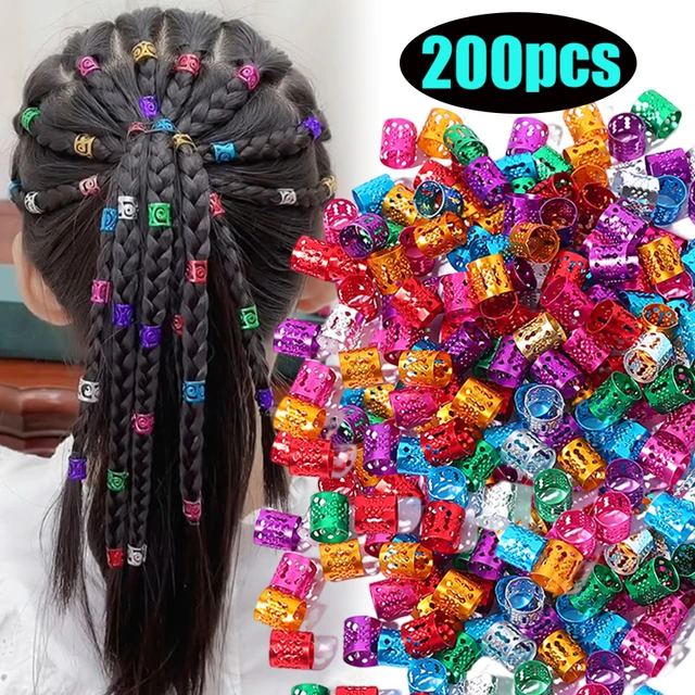 100pcs Gold Silver Dreadlock Hair Rings Adjustable Cuff Clip Hair Braids  Dirty Braids Beads Hairpin Jewelry Hair Accessories New - Hair Clip -  AliExpress