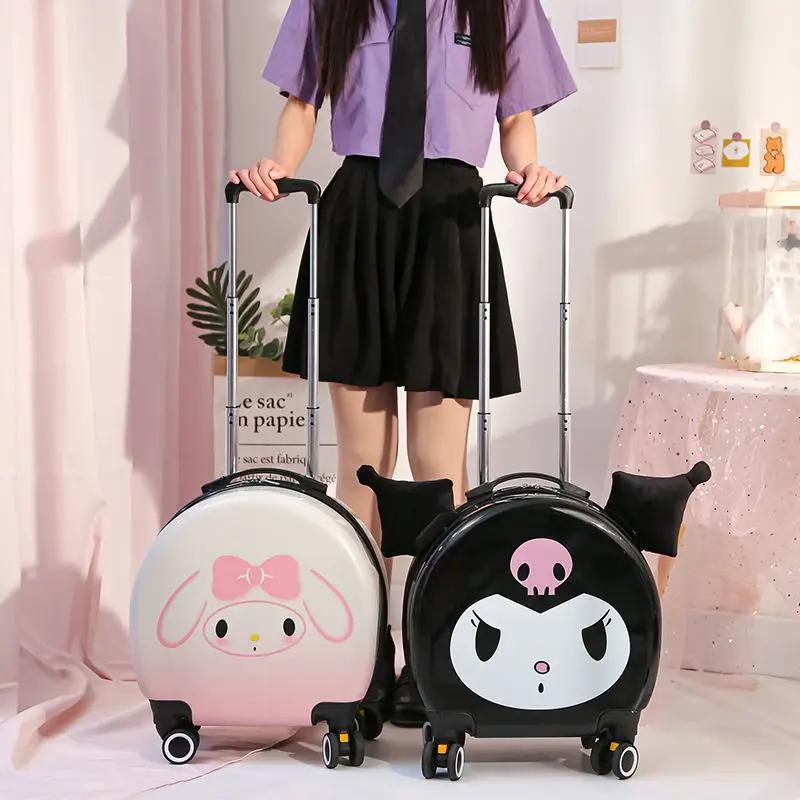 New Kuromi Suitcase Kawaii Sanrio Cinnamoroll Mymelody Cartoon Large