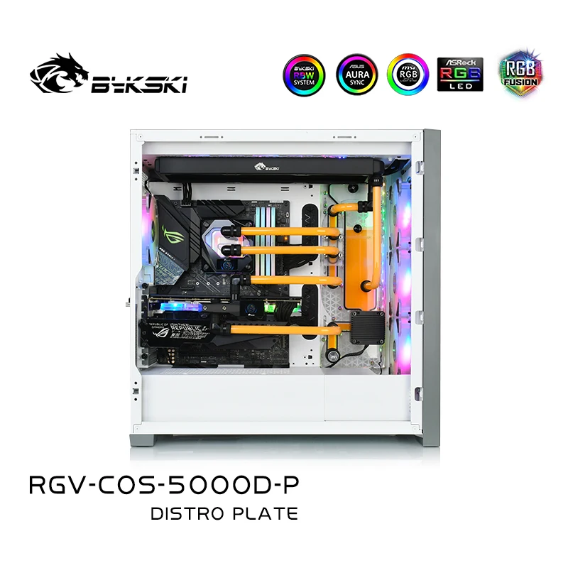 Bykski Acrilico Distro Piastra/Scheda Soluzione Canale Acqua Per Corsair 5000D Custodia/Kit Per Cpu E Blocco Gpu/Invece Serbatoio