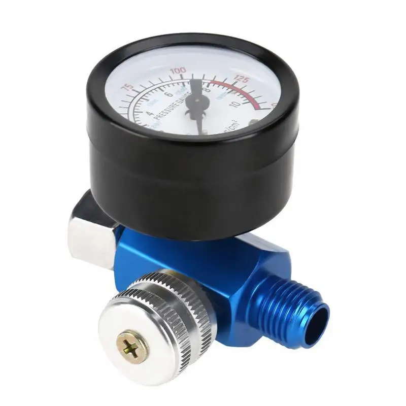 

Регулятор воздушного расхода с манометром 0-150 PSI, регулятор давления воздуха, клапан с резьбой G1/4, регулируемый клапан воздушного компрессора с металлической окраской