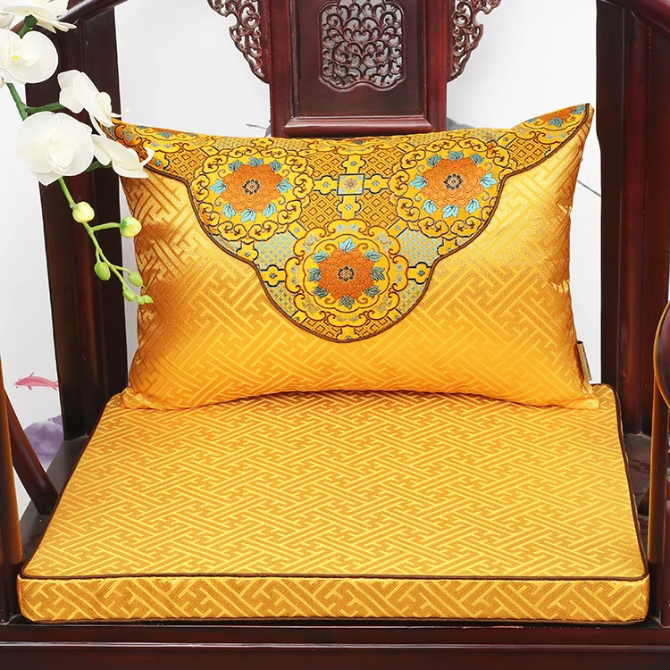 

Custom Thicken Vintage Silk Brocade Chair Seat Cushions with Ties Chinese Style Sofa Armchair Living Dining Room Chairs Pads