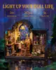 Robotime Magic Study DIY Miniature House Kit with LED and Furniture Wooden Dollhouse Model Building Kit Gift for Children Adults 2