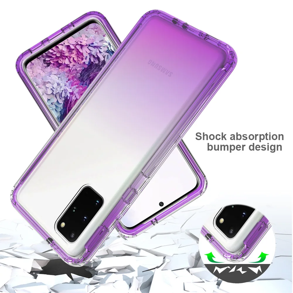 Luxury Candy Color Transparent Shockproof Phone Case - TPU+PC Hybrid Cover