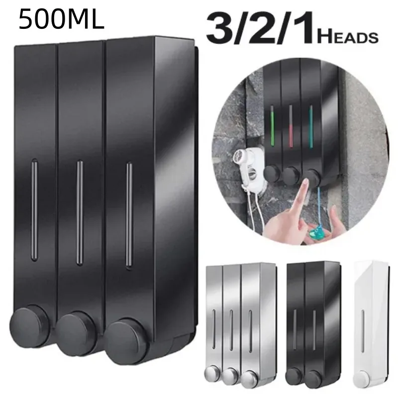 

500ML Hand Press Soap Dispenser Shampoo Lotion Soap Pump Dispenser Bottle Shower Gel Container Wall Mounted Bathroom Accessories
