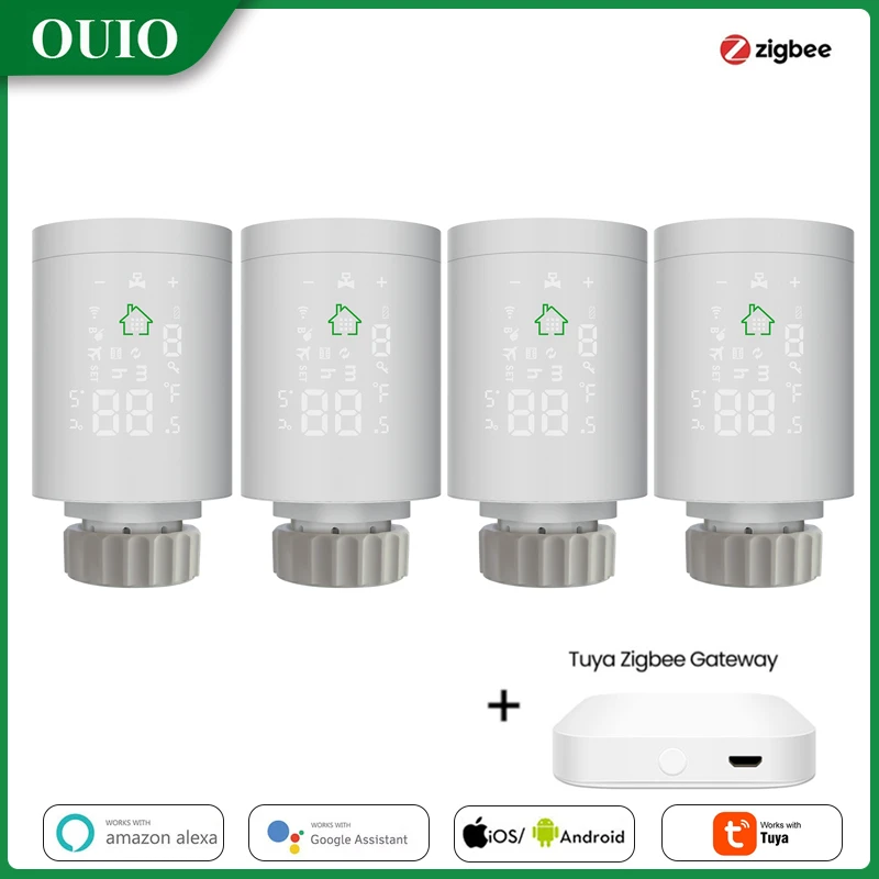 Tuya ZigBee TRV Radiator Actuator Valve  Smart Programmable Thermostat Temperature Heater Voice Control Support Alexa