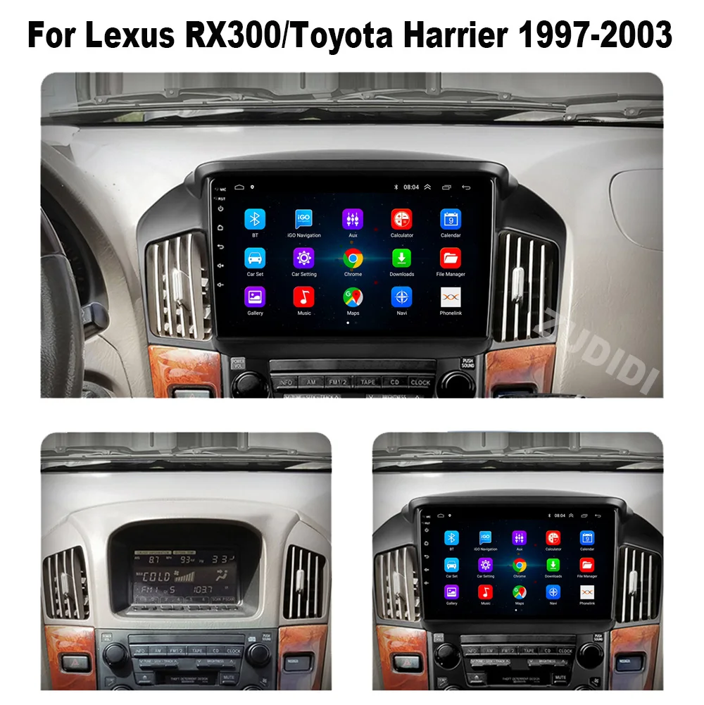 Radio para Auto Android 16 para Lexus RX300/Toyota Harrier 1998 1997-2003, Reproductor Multimedia 2DIN, Estéreo, Navegación GPS 2