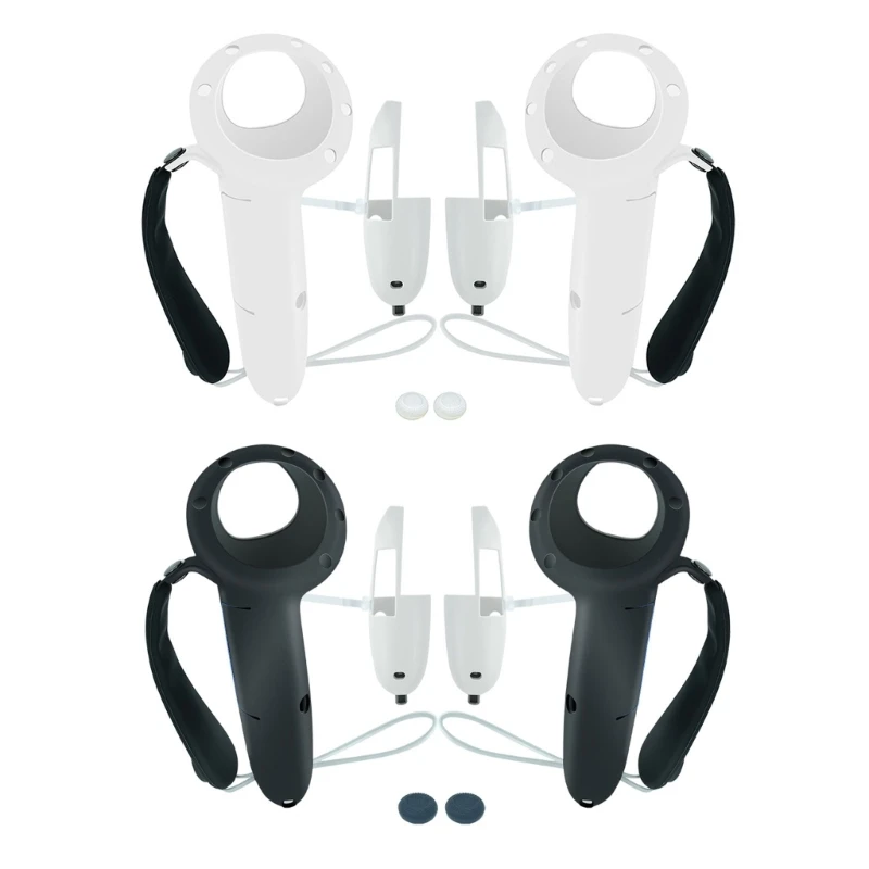 

VR Accessories Protective Cover for MetaQuest 3 VR Touch Controller Silicone Cover Skin Handle Grip With Knuckle Strap P9JB