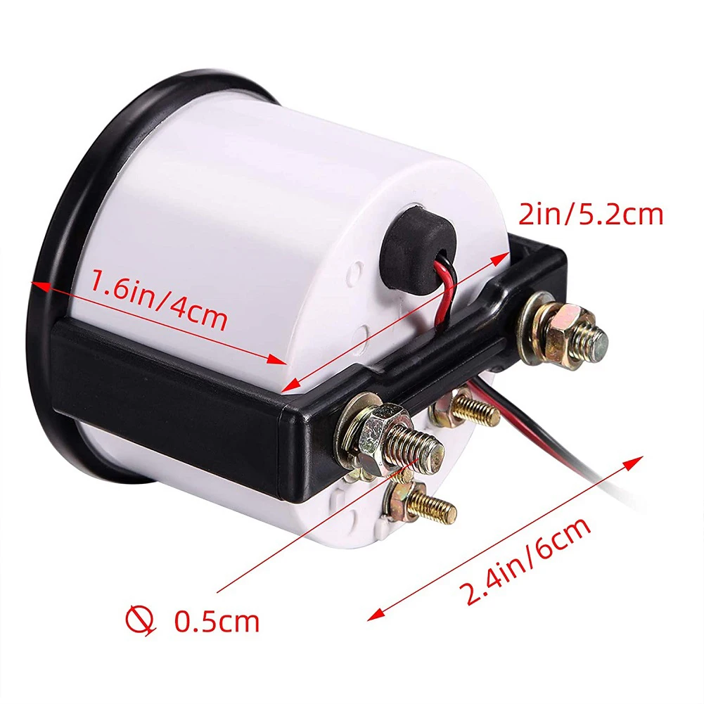 Universal Fuel Meter White Backlight Auto Car Fuel Meter 12/24V Oil Tank Meter Indicator IP67 Waterproof for RV Boat Truck Yacht