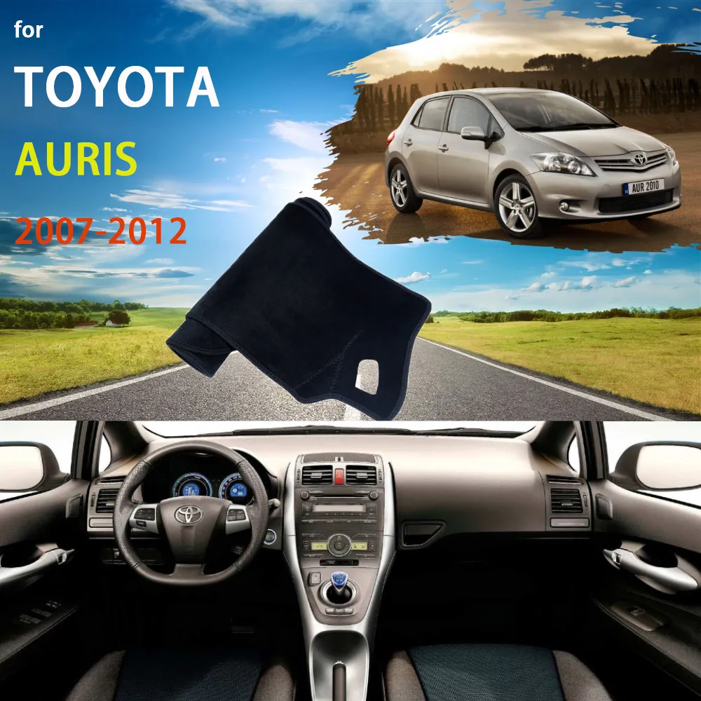 Tapis De Protection Tableau De Bord Toyota Auris 2013-2018 - Anti-Reflet Noir Et Marron