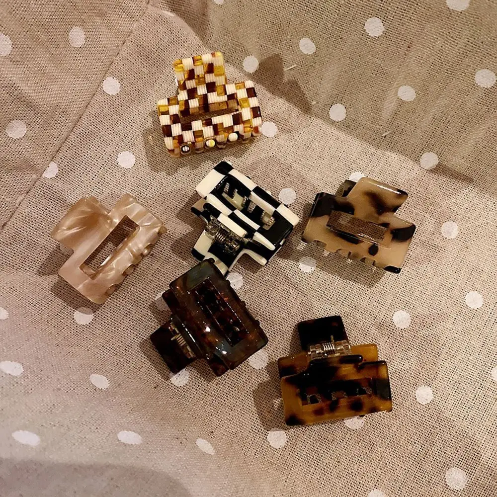 

Trendy Fashion Chessboard Elegant Japanese Square Korean Style Hair Clip Headwear Female Hairpin Small Hair Claw