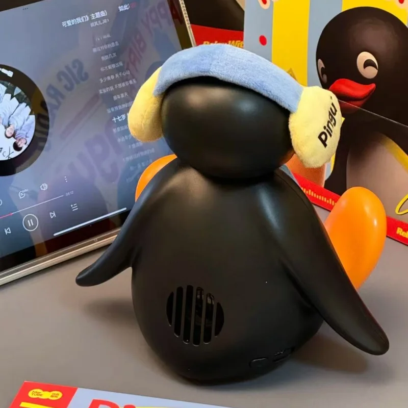 Pingu Usb Bluetooth Speakers Cute Anime Listening To Music Shaking