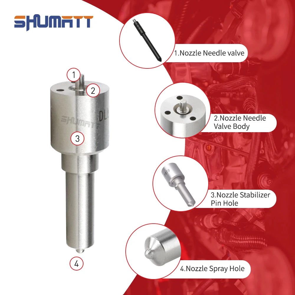 4PCS DLLA145P870 Fuel Injector Sprayer Nozzle1465A041 093400-8700 For Injector 095000 5600 China Made New