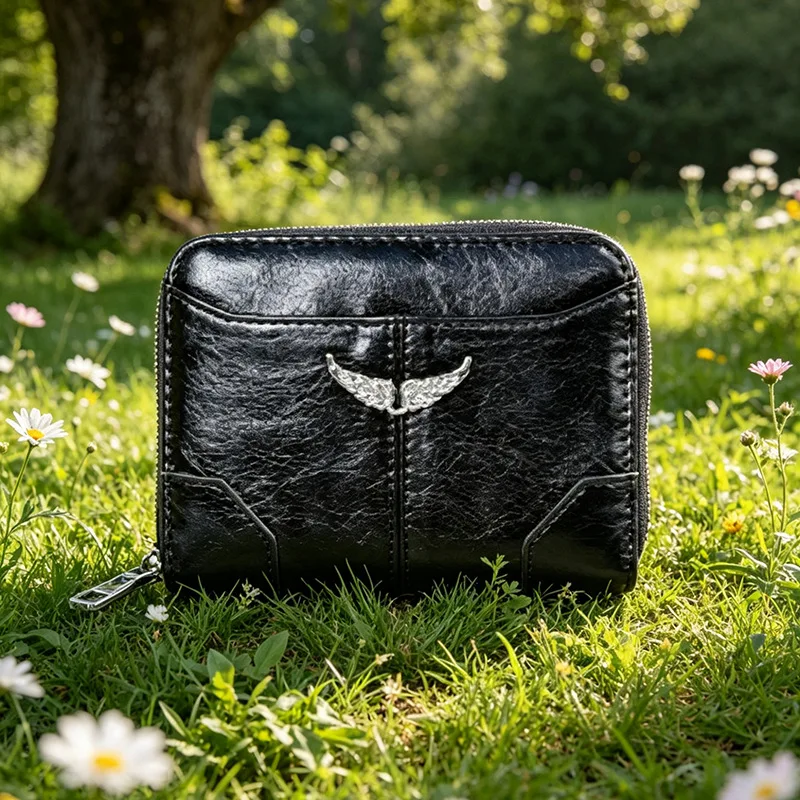 Portafoglio Classico alla Moda Unisex, Semplice ed Elegante Porta Carte in Pelle Bifold, Abbinamento Quotidiano, Pelle Cerata Tinta Unita - immagine 4