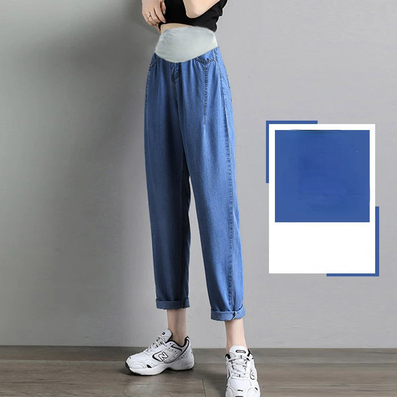 Maternity  Pants  Women's  Summer  Outer  Wear  Fashion  Large  Size  Loose  Wide  Leg  Pants  Jeans P06047 Maternity Clothing Maternity Clothing