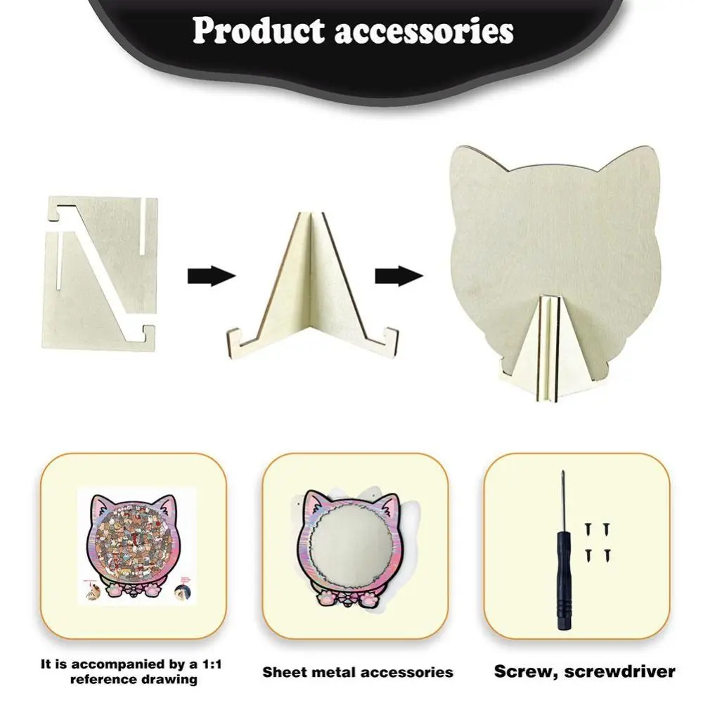 New Cat Puzzle Irregular Puzzle Toy Ornaments Colorful Wooden Home Decorations Jigsaw Puzzle Game Birthday Gifts