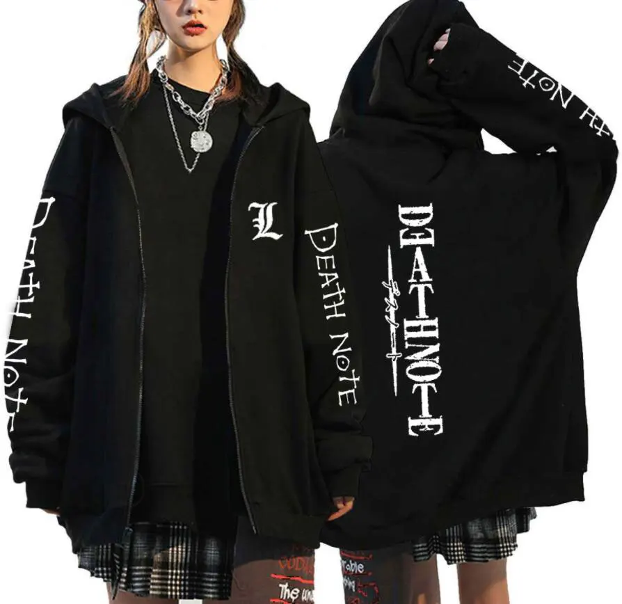 thumbnail image 1 of Sudadera con capucha de talla grande para hombre, ropa de calle informal con cremallera, de Anime, 1 of 3