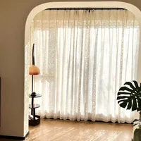 French Elegant Sheer Curtains for Living Room Luxury Tulle for Window Drapes for Bedroom Decor Tree Shadow Light Filtering 2