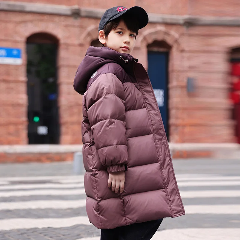 OLEKID Winter Down Jacket For Boy 80% White Duck Down Thick
