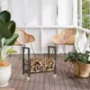 Firewood Rack Firewood Holder Multifunctional Portable Stable Fireplace Log Grate with Wheels for Outdoor Activities Backyard 1
