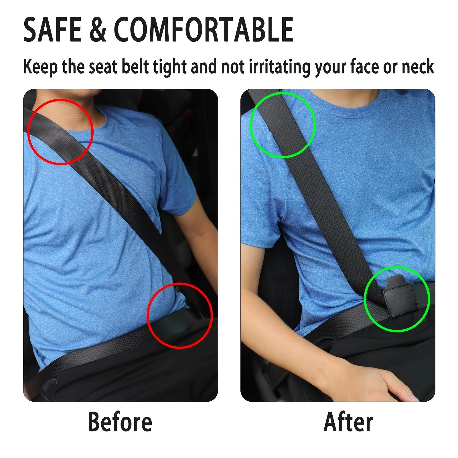 PU Leather Car Seat Belt Adjuster and Limiter Clip