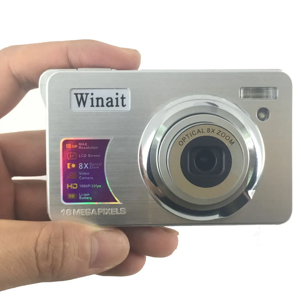 Max 18mp Digital Compact Camera DC-530A 18MP 8x Optical Zoom Lithium Battery Cameras 1080P Mini DVR With Face&Smile Detection