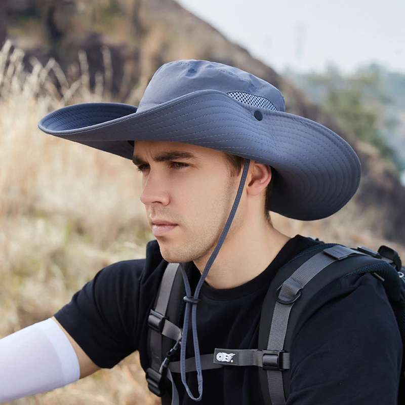 Waterproof Bucket Hat Summer Men Boonie Hat Outdoor Sun Protection Wide Brim Panama Safari Hunting Hiking Fishing Sun with sun hat sun protection hat
