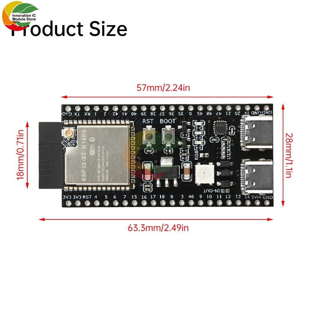 รูปสินค้า โมดูล ESP32-S3 สำหรับ IoT และโปรเจกต์อัจฉริยะ