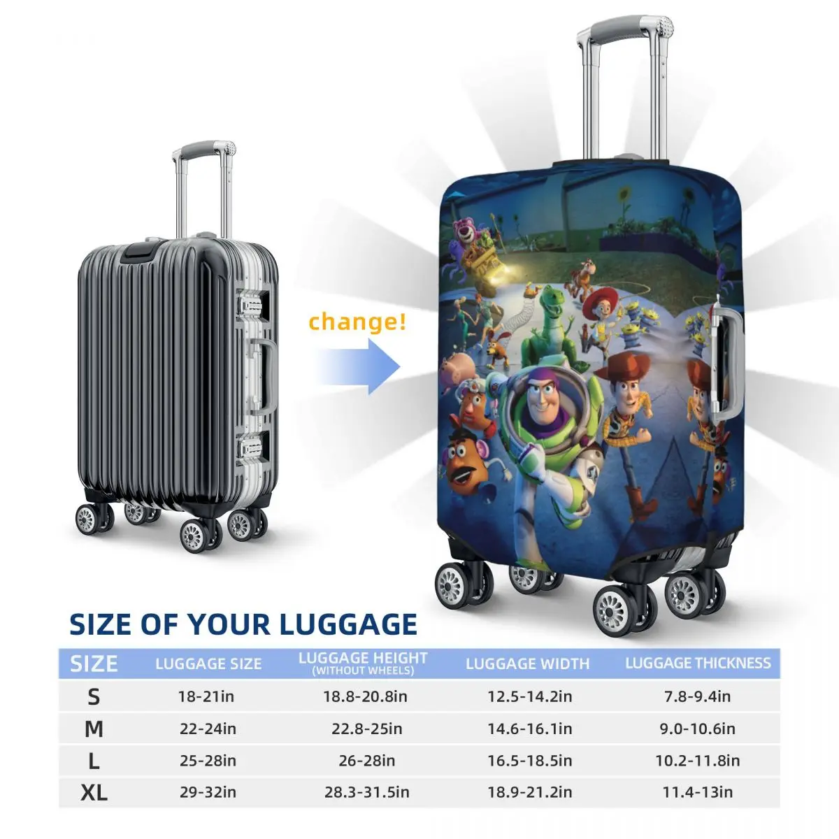 Custom Cartoon Toy Story Luggage Cover Funny Suitcase Protector Covers Suit For 18-32 inch 6