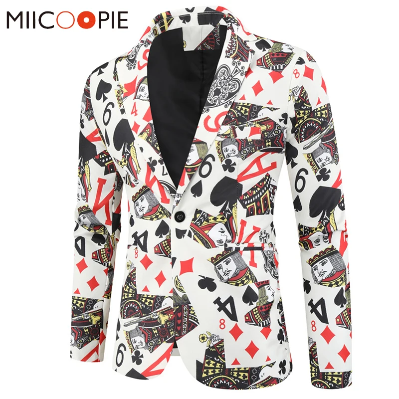 Blazer Men Costumes Funny Mens Blazers Fun Blazers Mens Blazer Art Men Playing Cards