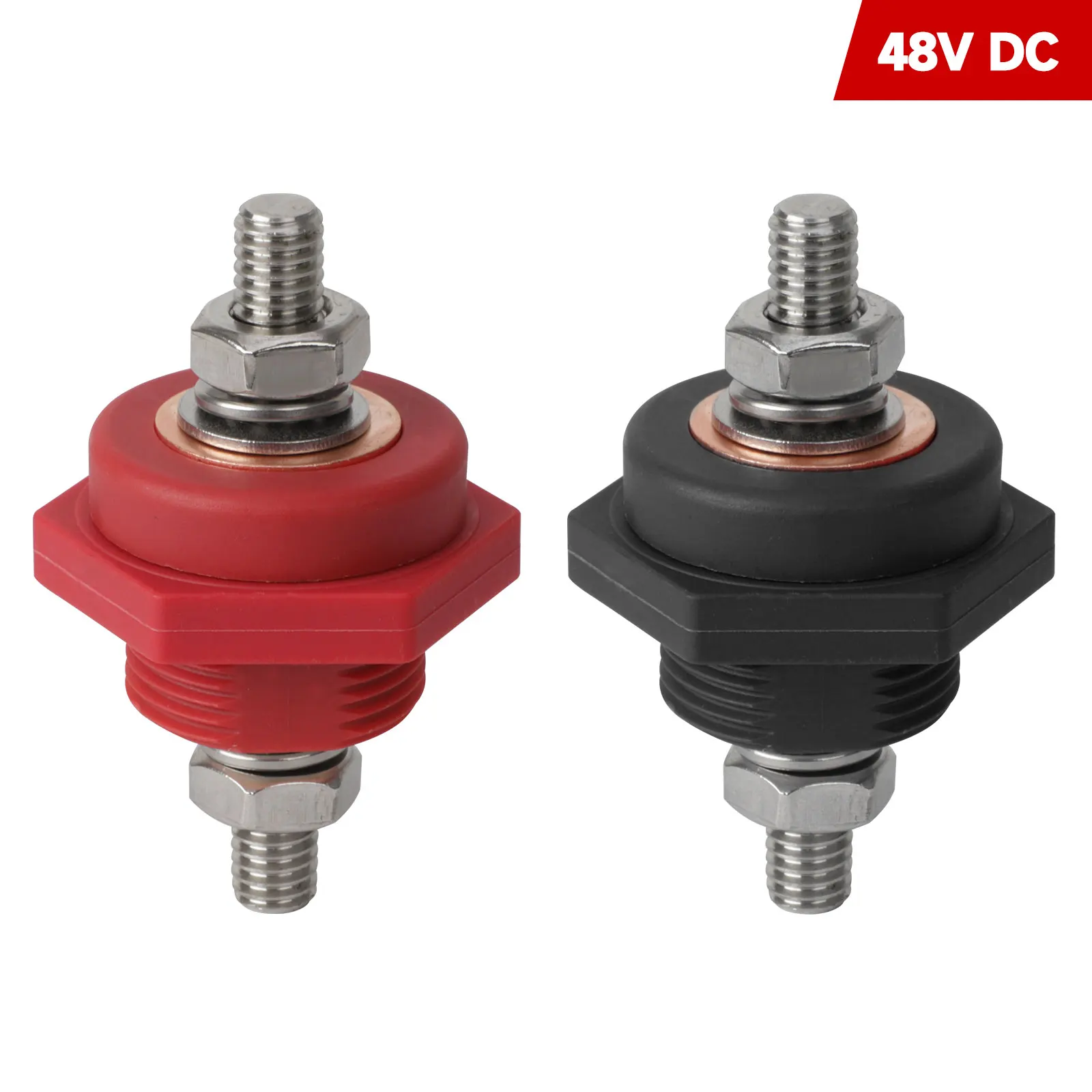 3/8In Stud Battery Power Junction 300A 48V Dc Post Connectors Brass Terminal Kit A YIWEI