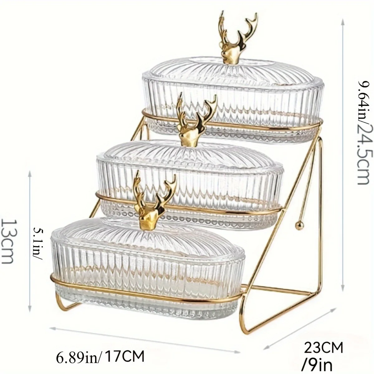 Serving Tray Organizer Elegant Dried Fruit Nut Display Tray with Stylish Elk Lid Nordic Fashion Snack Plate for Fruits 6