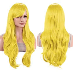 Muted Lavender Wavy Lolita Cosplay Wig - 28inches (Vivid Yellow)