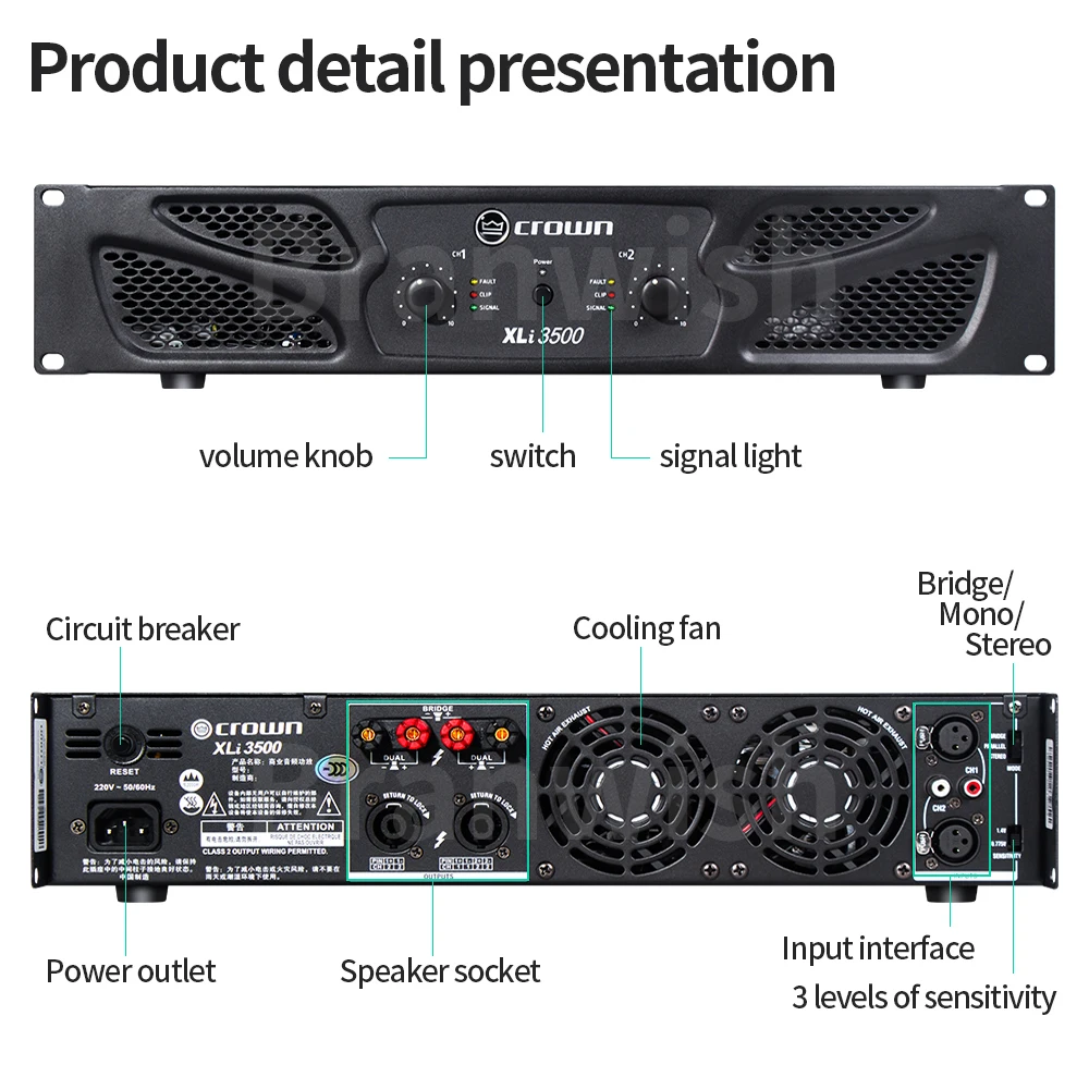 Power Amplifier Professional Audio DJ Equipment XLi 3500 For Line Array Speakers Subwoofer Speakers Stage Wedding KTV Home Use