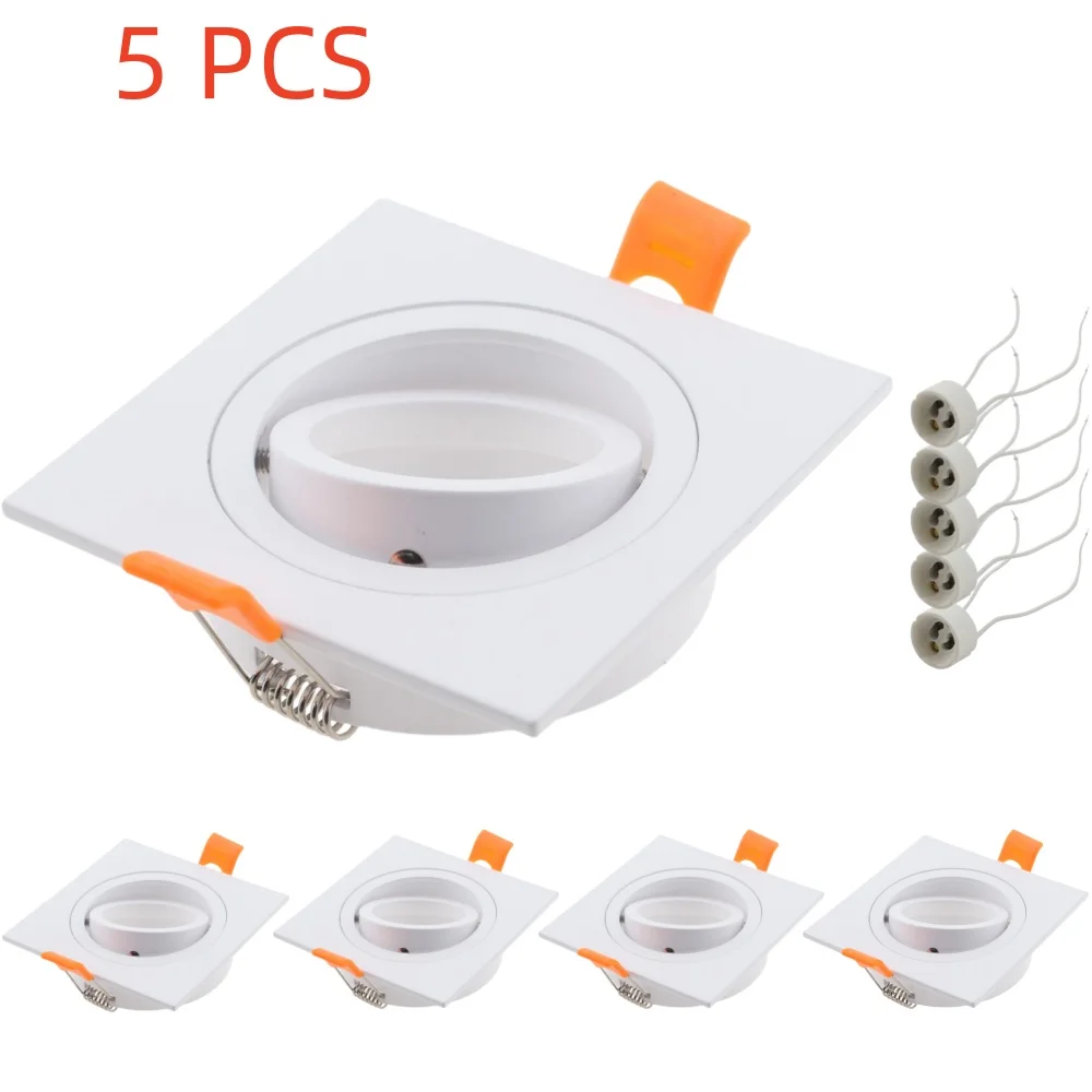 5 Pcs LED Ceiling Lighting with GU10 Lamp Socket Recessed Downlight Ceiling Lamps for Living Room LED Spotlight Kitchen