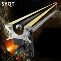 Outdoor Hunting and Shooting High Precision Telescopic High Power Stainless Steel Straight Rod Catapult Laser Flat Rubber Band 1