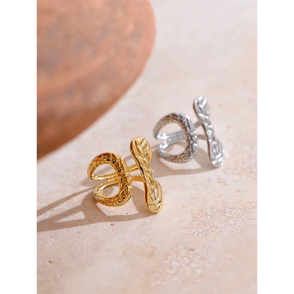 Yhpup Adjustable Hollow Ring 18K PVD Plated