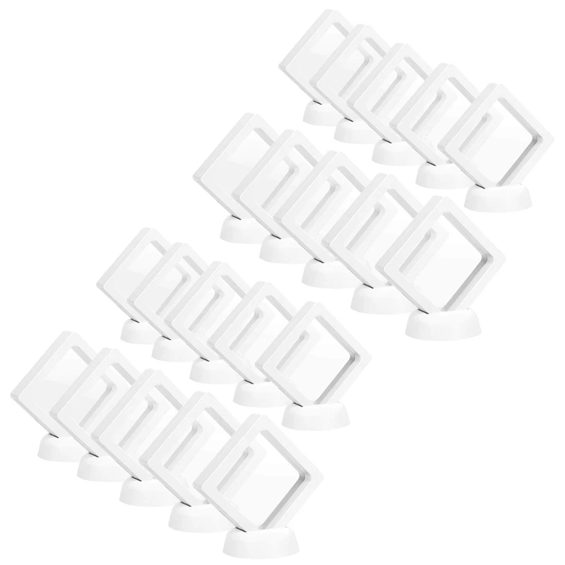 

Витрина для монет-набор из 20 3D плавающих рамок, витрина с подставкой для монет, медальоны AA, ювелирные изделия